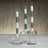 Zodax Coco 2-Piece Set Crystal Glass Taper Candle Holders