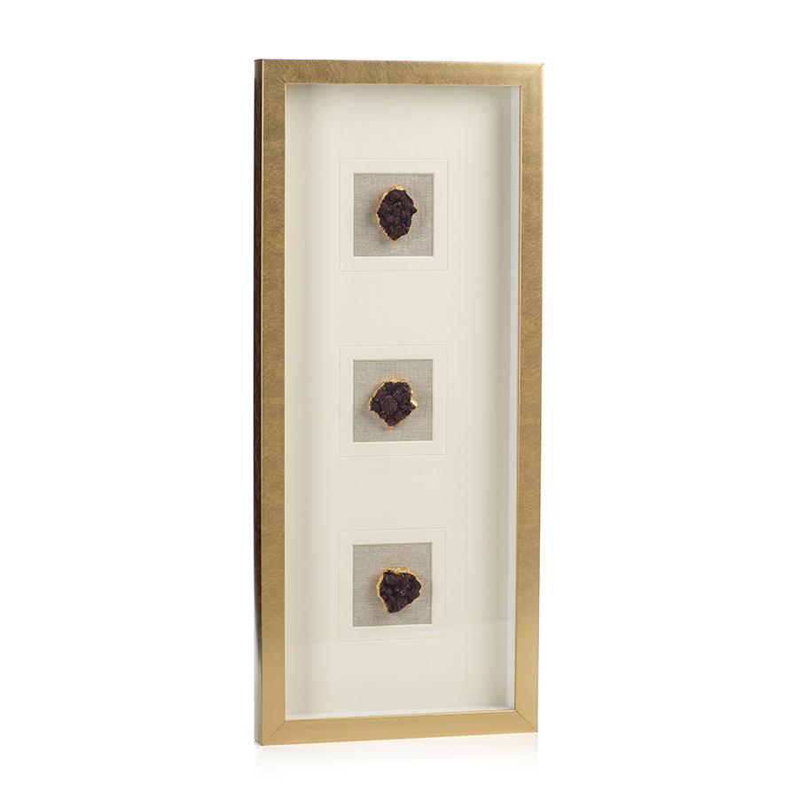 Zodax Gold Framed Amethyst Crystal Wall Decor