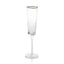 Zodax Clear Kampari Triangular Champagne Flutes with Gold Rim, Set of 4