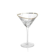Zodax Clear Kampari Triangular Martini Glasses with Gold Rim, Set of 4