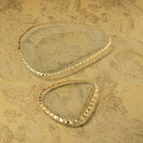 Zodax Small Cassiel Organic Shape Plates with Jagged Gold Rim, Set of 3