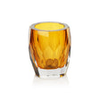 Zodax Amber Giacomo Hand Made Cut Polished Glass Vase/Hurricane