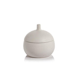 Zodax White Cato Ceramic Canisters, Set of 2