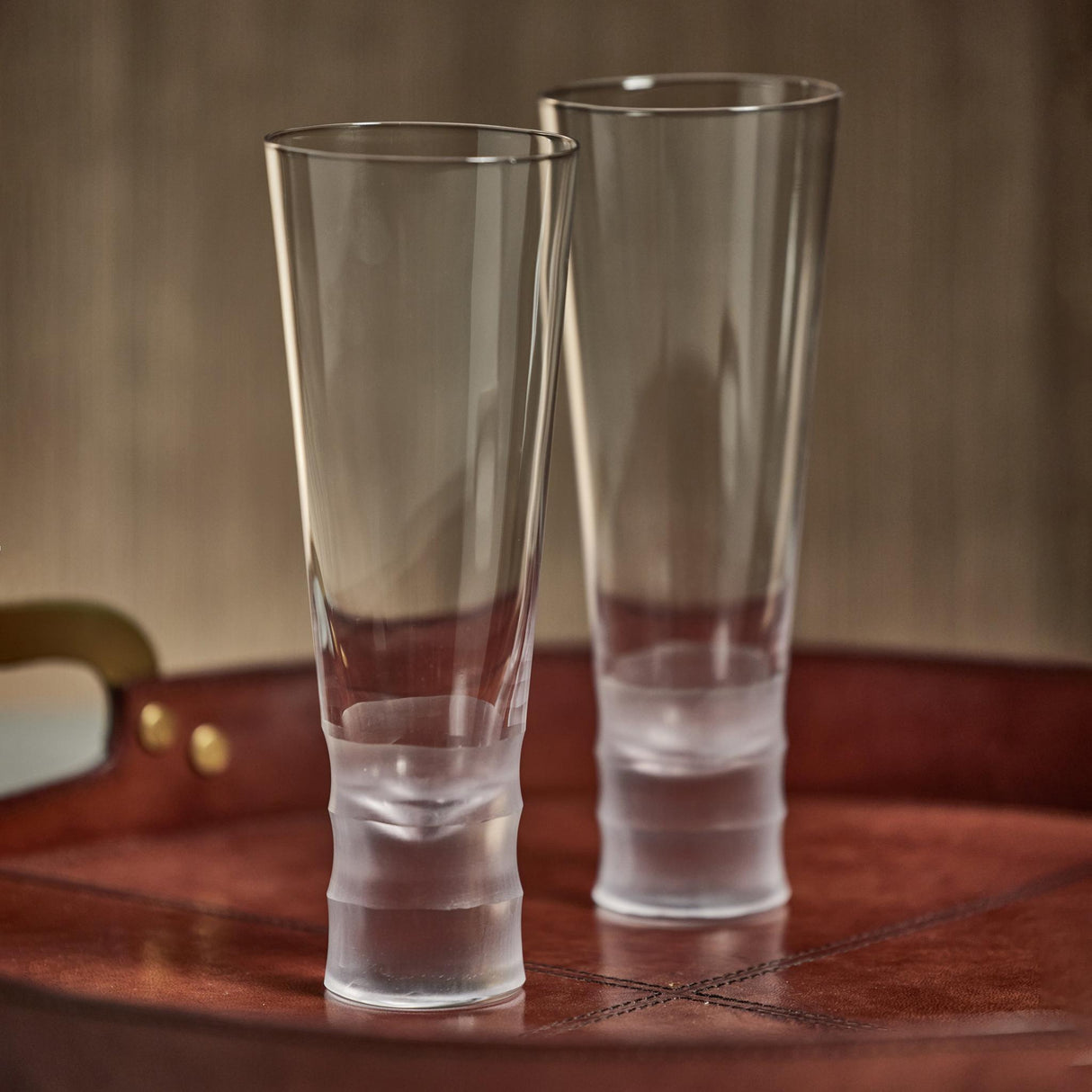 Zodax Terrell 4-Piece Bamboo Beer / All Purpose Glass Set