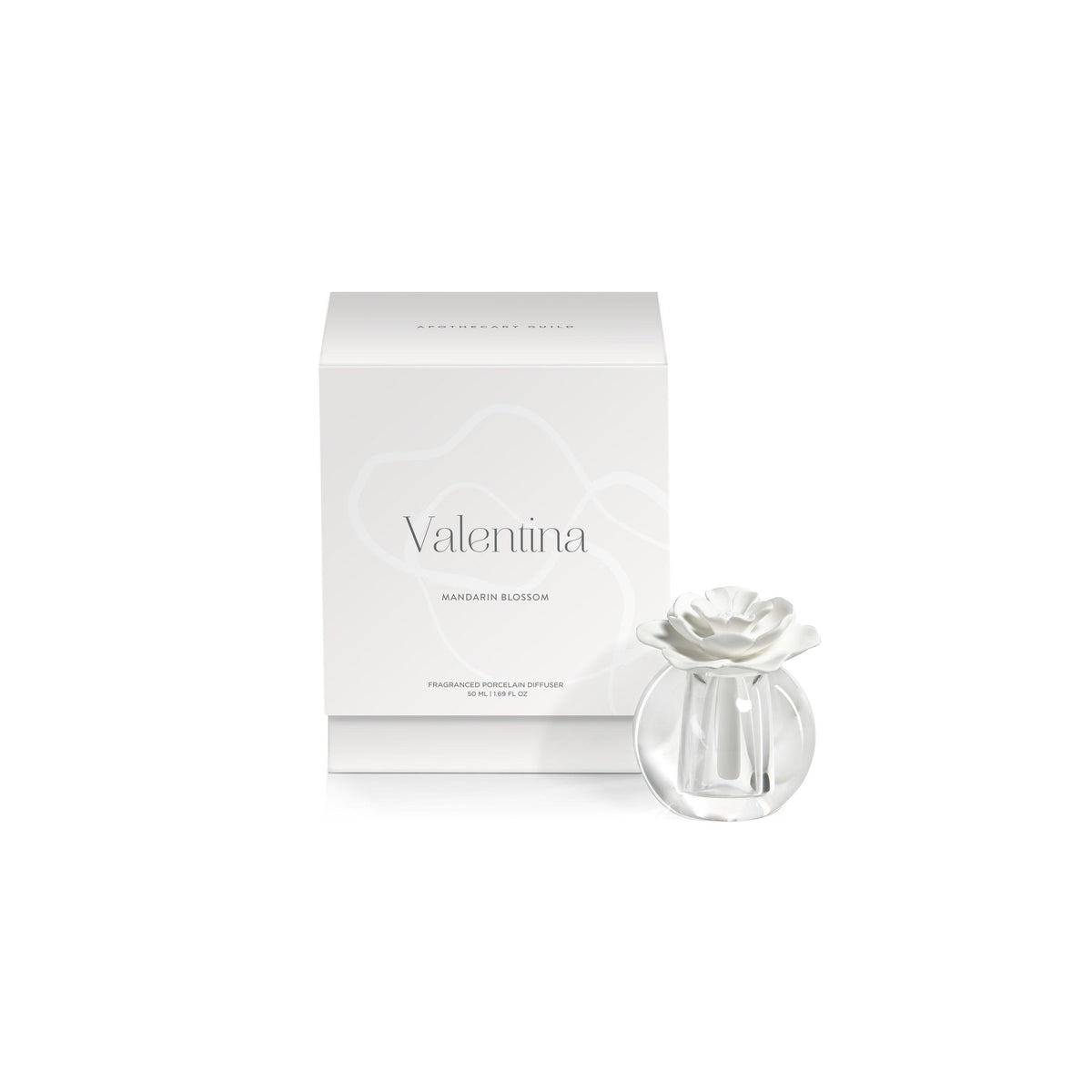 Zodax Valentina 50 ml Crystal Ball Porcelain Diffuser, Mandarin Blossom