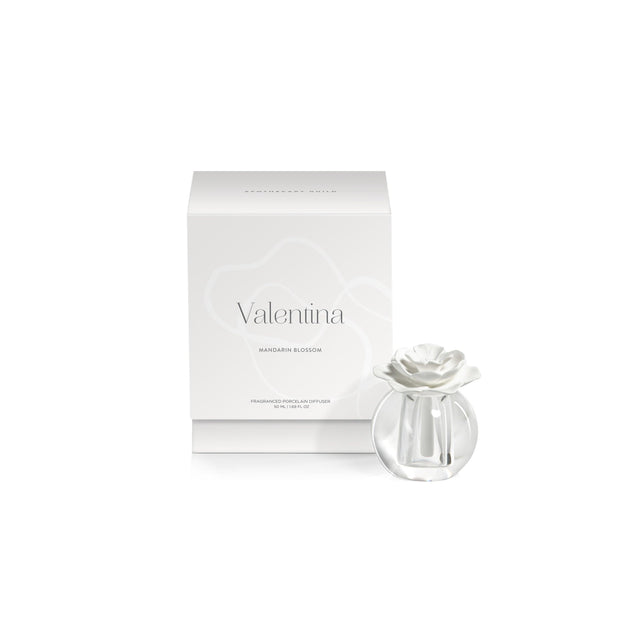 Zodax Valentina 50 ml Crystal Ball Porcelain Diffuser, Mandarin Blossom