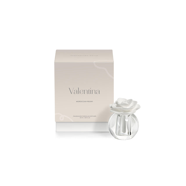 Zodax Valentina 50 ml Crystal Ball Porcelain Diffuser, Moroccan Peony