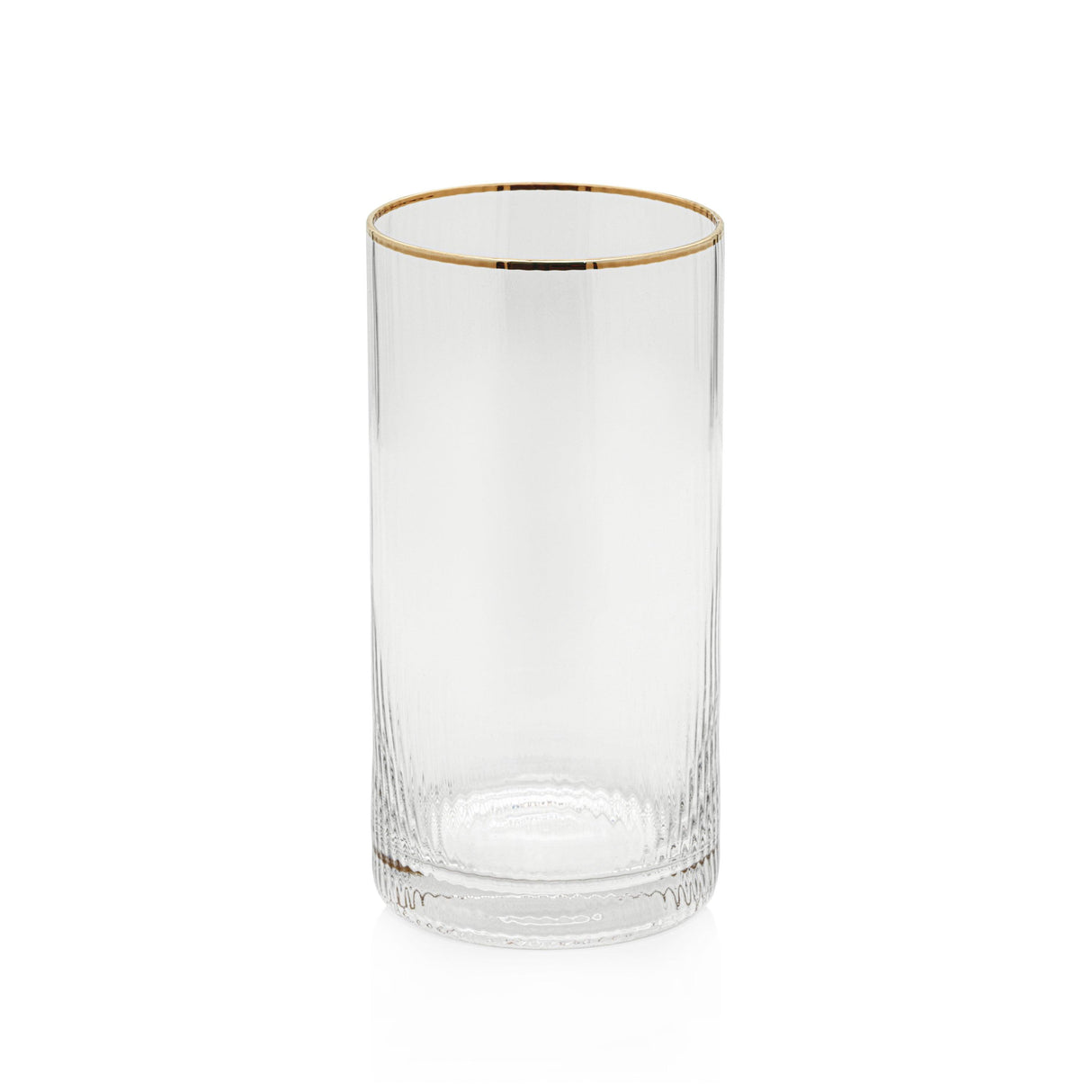 Zodax Optic Highball Glasses with Gold Rim, Set of 6