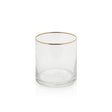 Zodax Optic Rock Glasses with Gold Rim, Set of 6