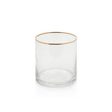 Zodax Optic Rock Glasses with Gold Rim, Set of 6