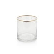 Zodax Optic Rock Glasses with Gold Rim, Set of 6