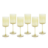 Zodax Light Yellow Foligno Wine Glasses, Set of 6