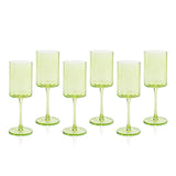 Zodax Light Green Foligno Wine Glasses, Set of 6