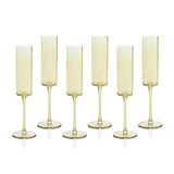 Zodax Light Yellow Foligno Champagne Flutes, Set of 6