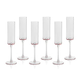 Zodax Light Pink Foligno Champagne Flutes, Set of 6