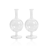 Zodax Round- 3" x 7.25" Lillee Glass Footed Vases, Set of 2