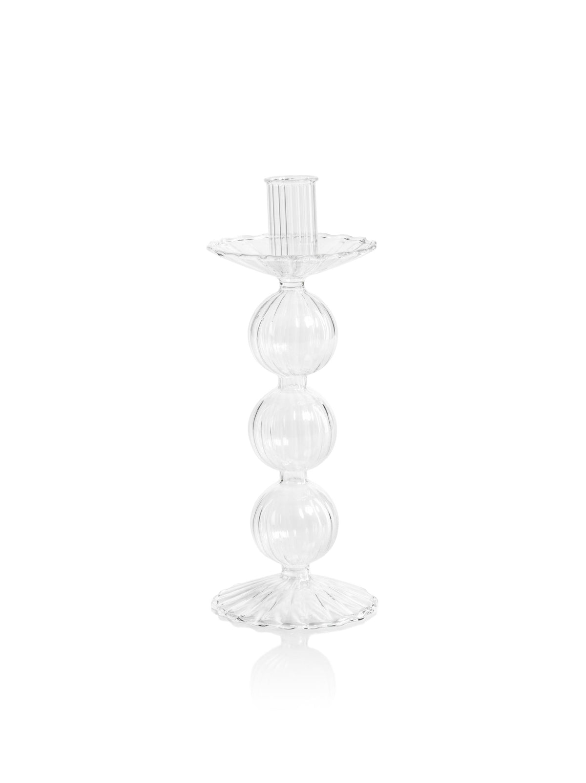 Zodax Lorena 8.75" Glass Taper Candle Holders, Set of 4