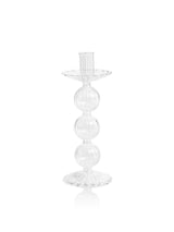 Zodax Lorena 8.75" Glass Taper Candle Holders, Set of 4