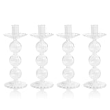 Zodax Lorena 8.75" Glass Taper Candle Holders, Set of 4