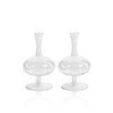 Zodax Oval- 3.5" x 8.75" Lillee Glass Footed Vases, Set of 2