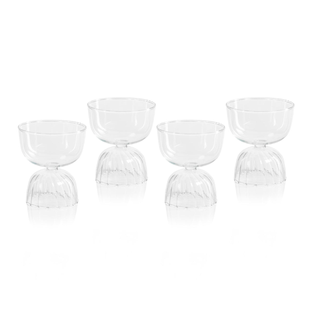 Zodax Leighton Glass Compote Bowls, Set of 4