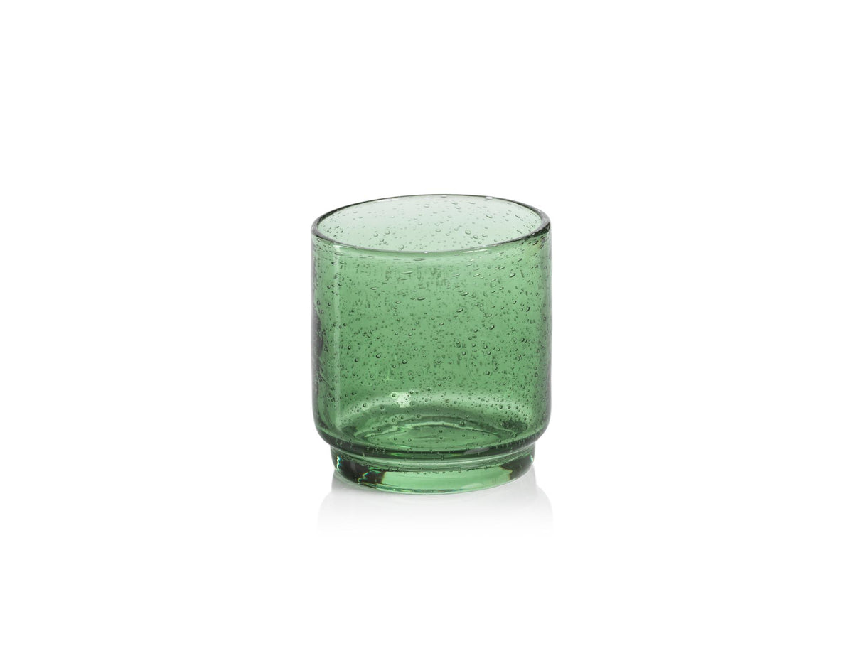 Zodax Olive Green Bitonto Bubbled Glass Tumblers, Set of 6