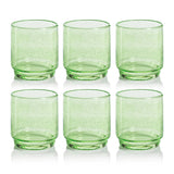 Zodax Fern Green Bitonto Bubbled Glass Tumblers, Set of 6
