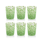 Zodax Green Willa Speckled Glass Tumblers, Set of 6