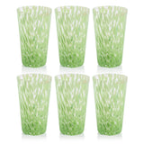 Zodax Green Willa Speckled Highball Glasses, Set of 6