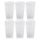 Zodax White Willa Speckled Highball Glasses, Set of 6