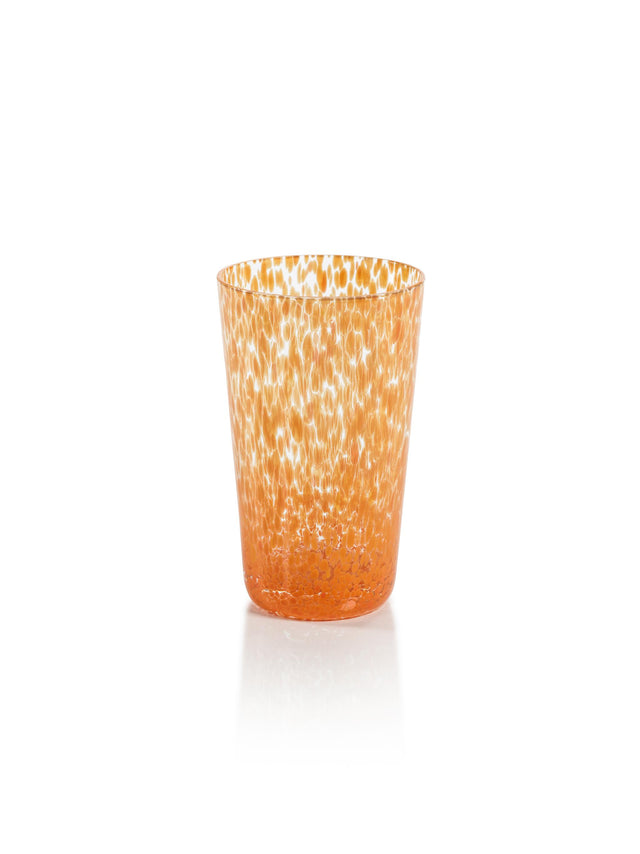 Zodax Orange Willa Speckled Highball Glasses, Set of 6