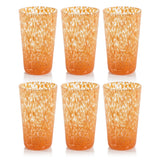 Zodax Orange Willa Speckled Highball Glasses, Set of 6