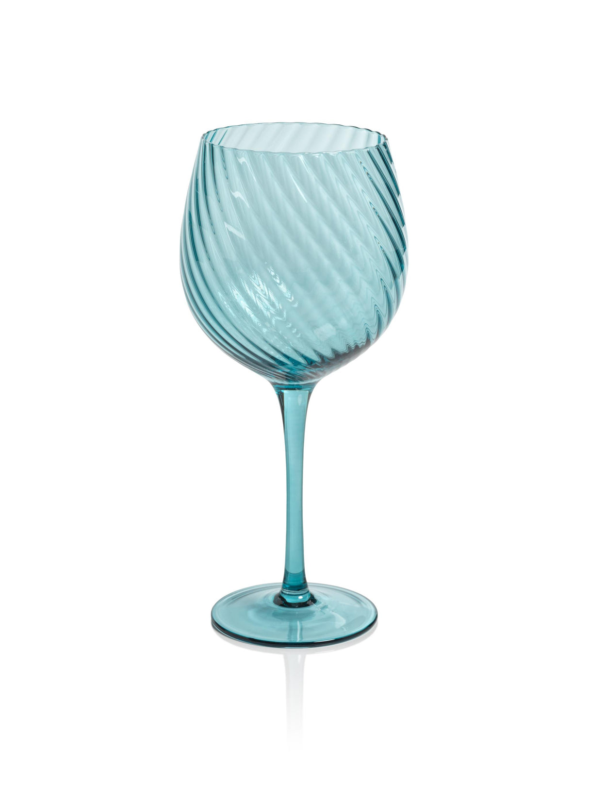 Zodax Blue Sesto Optic Swirl Red Wine Glasses, Set of 6