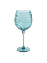 Zodax Blue Sesto Optic Swirl Red Wine Glasses, Set of 6