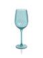 Zodax Blue Sesto Optic Swirl White Wine Glasses, Set of 4