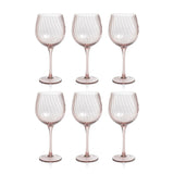 Zodax Lilac Sesto Optic Swirl Red Wine Glasses, Set of 6
