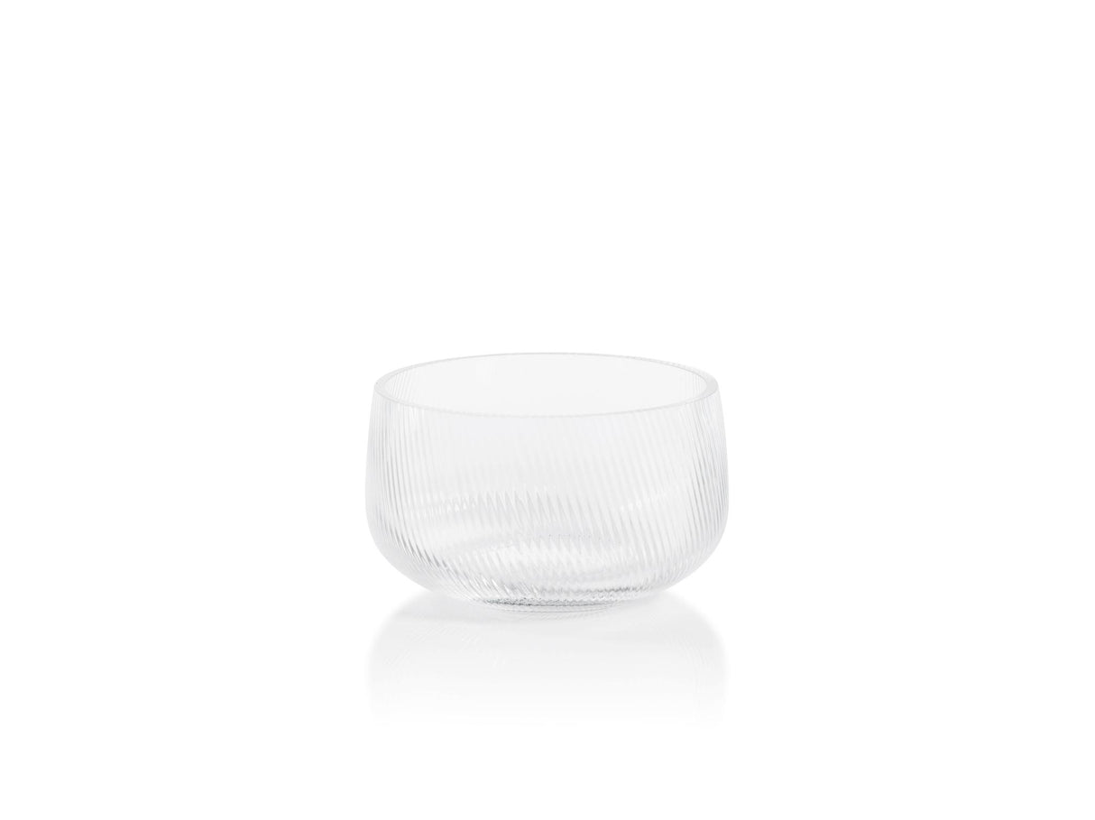 Zodax Chadwell 6.25" Rippled Glass Bowls, Set of 2