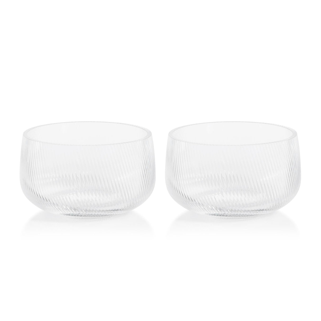 Zodax Chadwell 6.25" Rippled Glass Bowls, Set of 2