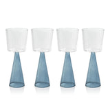 Zodax Blue Viterbo Wine Red Wine Glasses, Set of 4