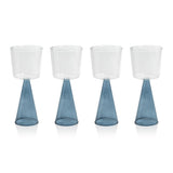 Zodax Blue Viterbo Wine White Wine Glasses, Set of 4