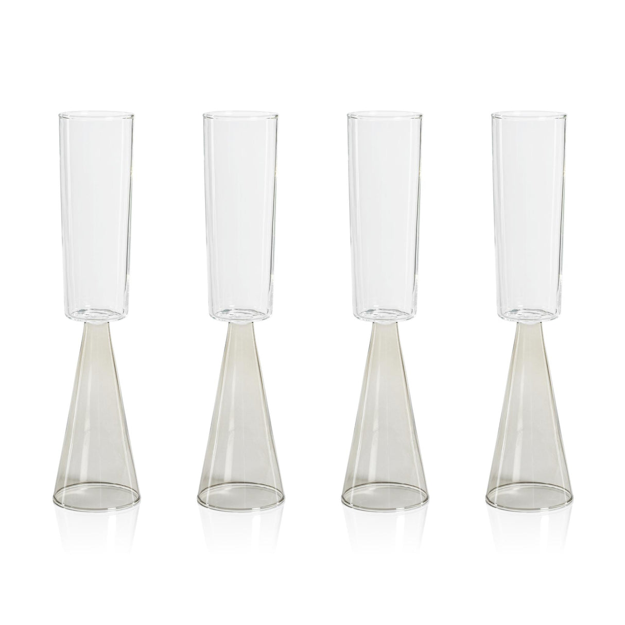 Zodax Smoke Viterbo Champagne Flutes, Set of 4