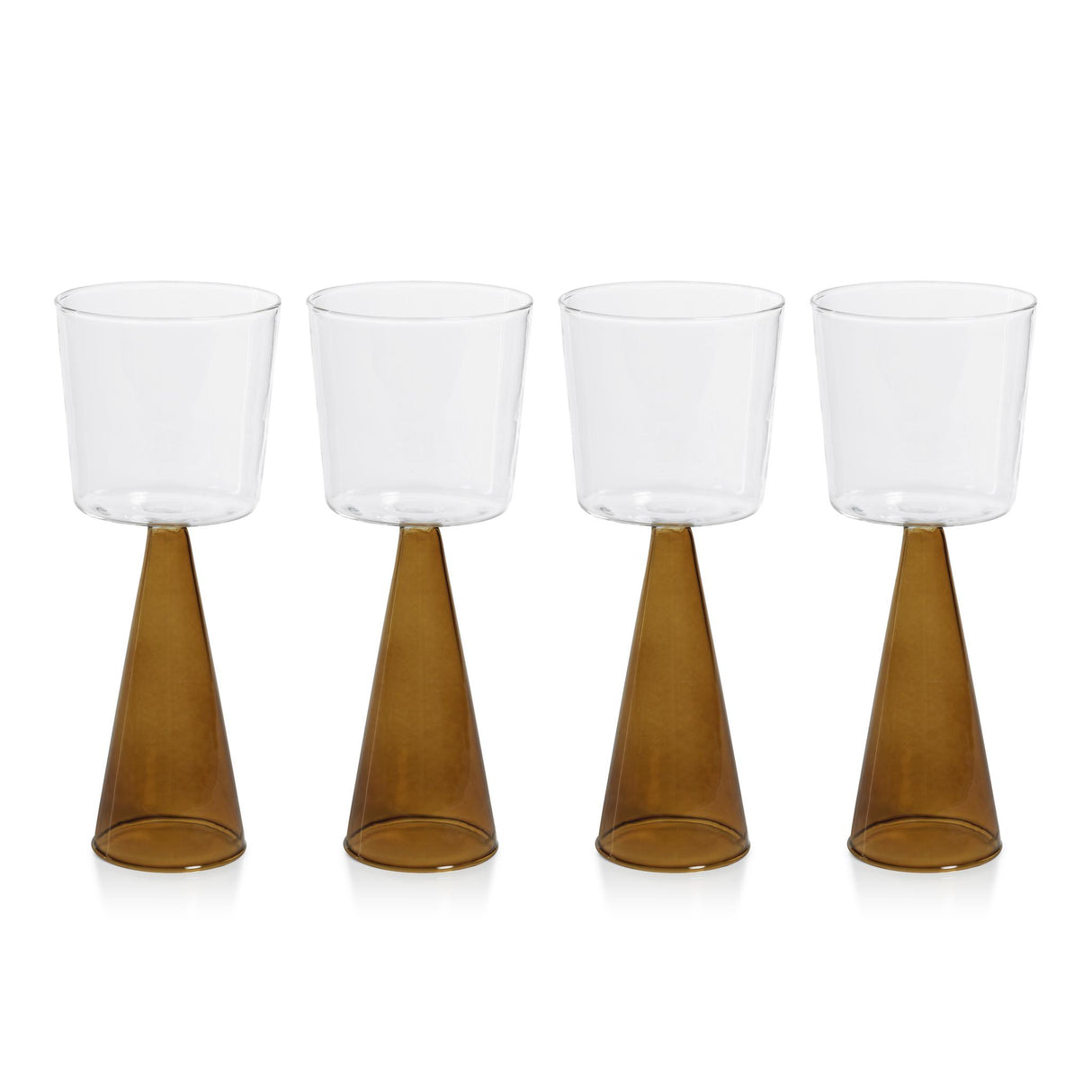 Zodax Amber Viterbo Wine Red Wine Glasses, Set of 4
