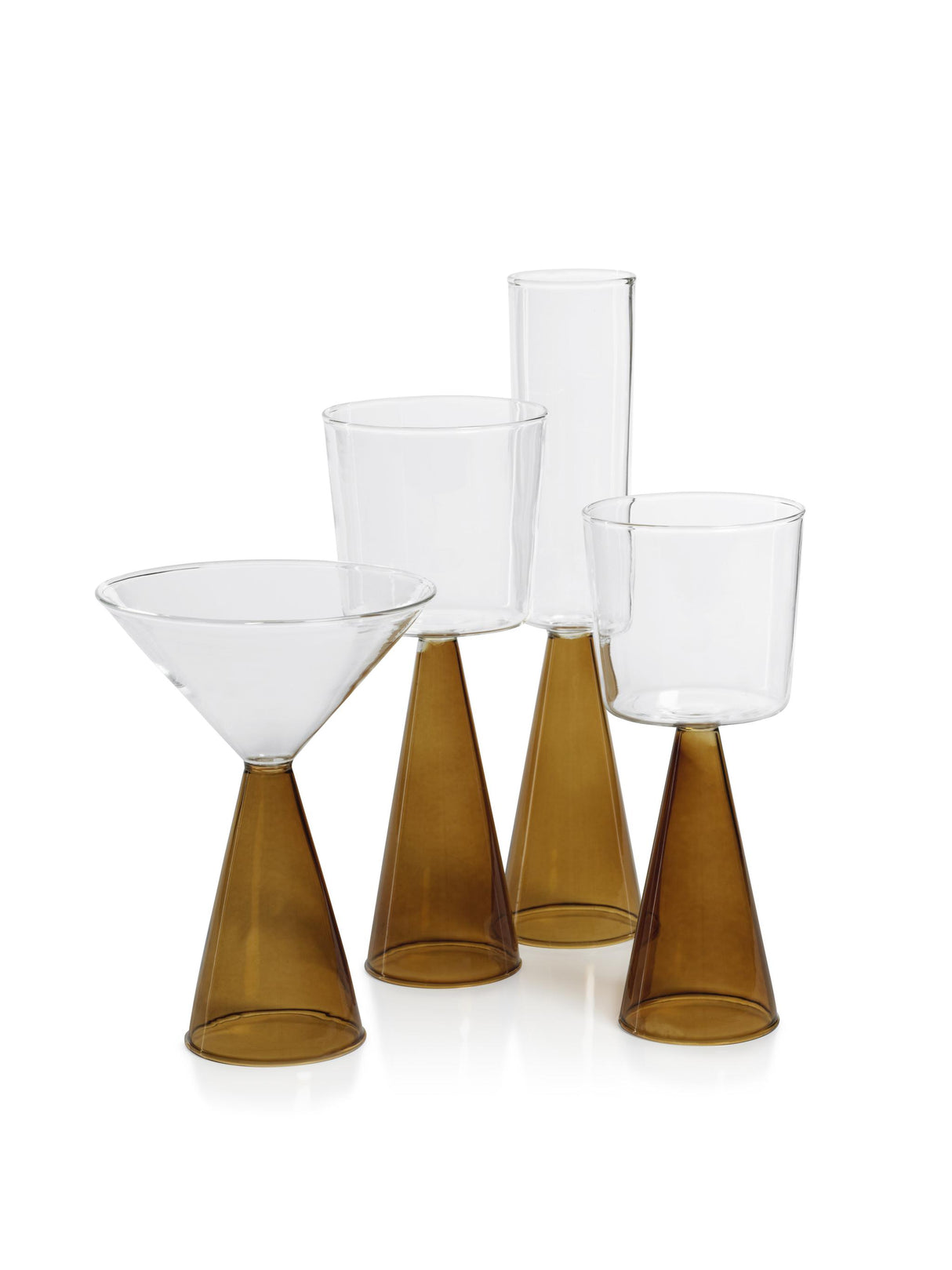 Zodax Amber Viterbo Wine Red Wine Glasses, Set of 4