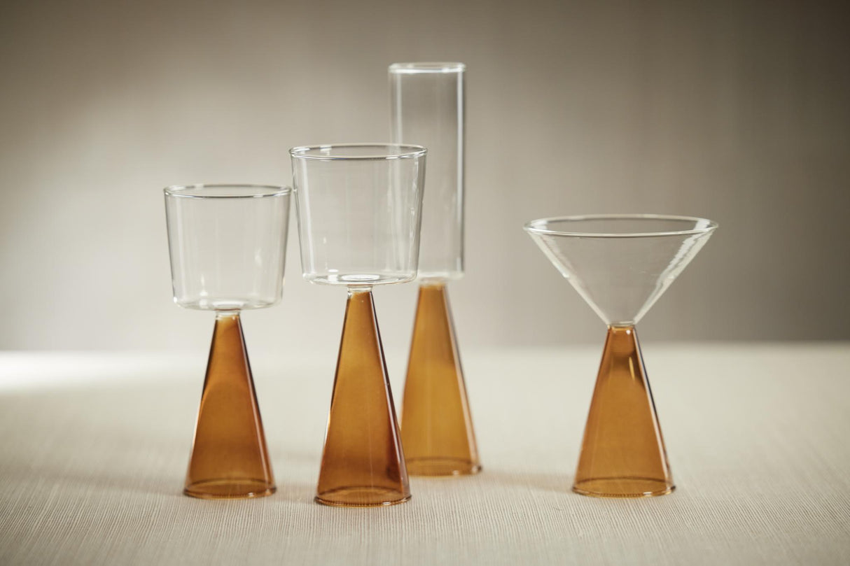 Zodax Amber Viterbo Wine Red Wine Glasses, Set of 4
