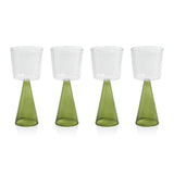 Zodax Green Viterbo Wine White Wine Glasses, Set of 4