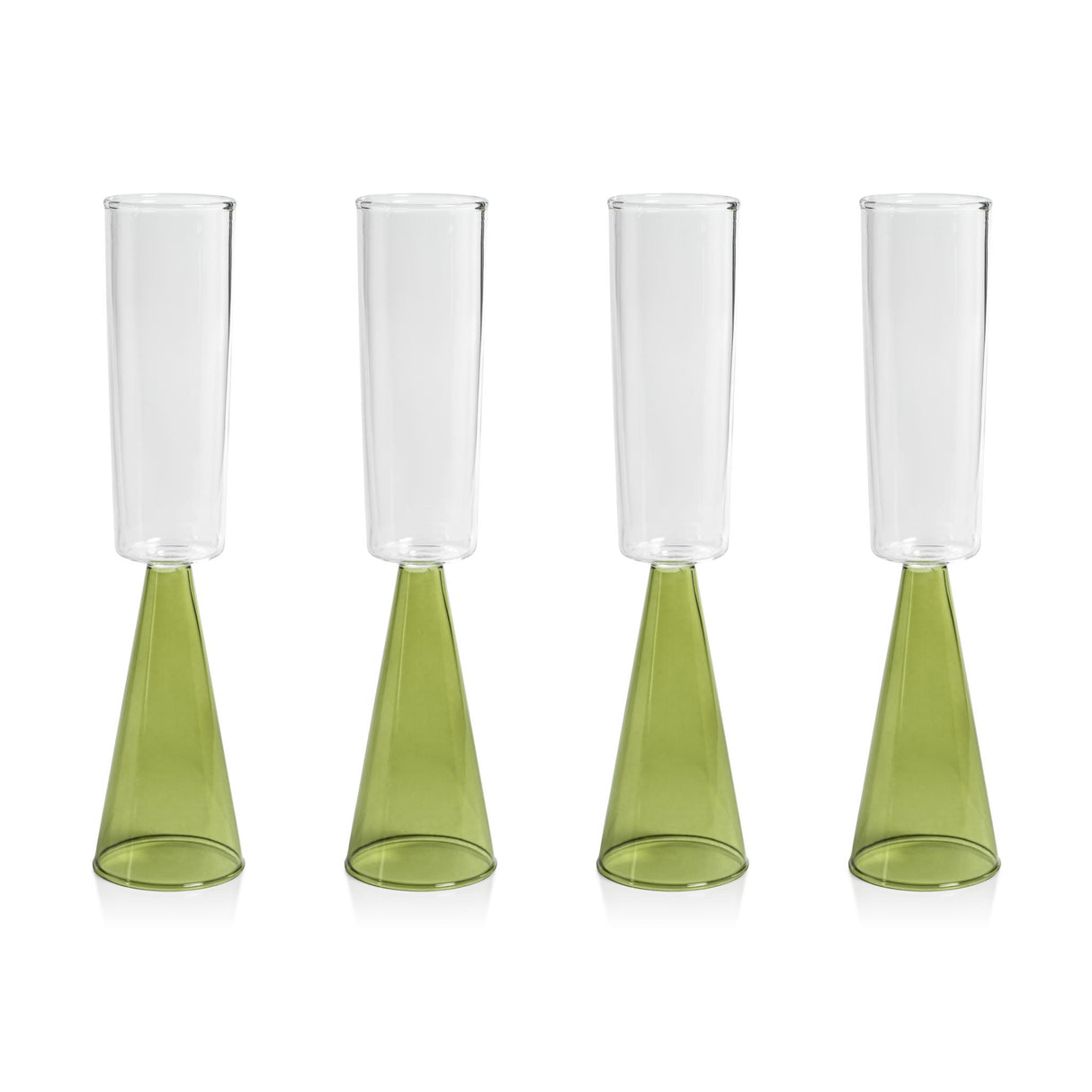 Zodax Green Viterbo Champagne Flutes, Set of 4