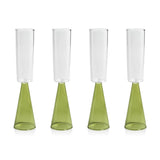 Zodax Green Viterbo Champagne Flutes, Set of 4