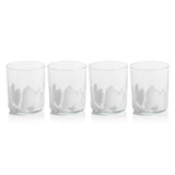 Zodax Pacos White Spot Tumbler Glasses, Set of 4