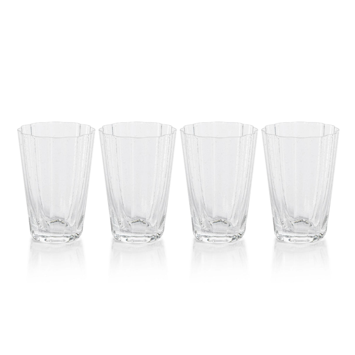 Zodax Barletta Bubble Highball Glasses, Set of 4