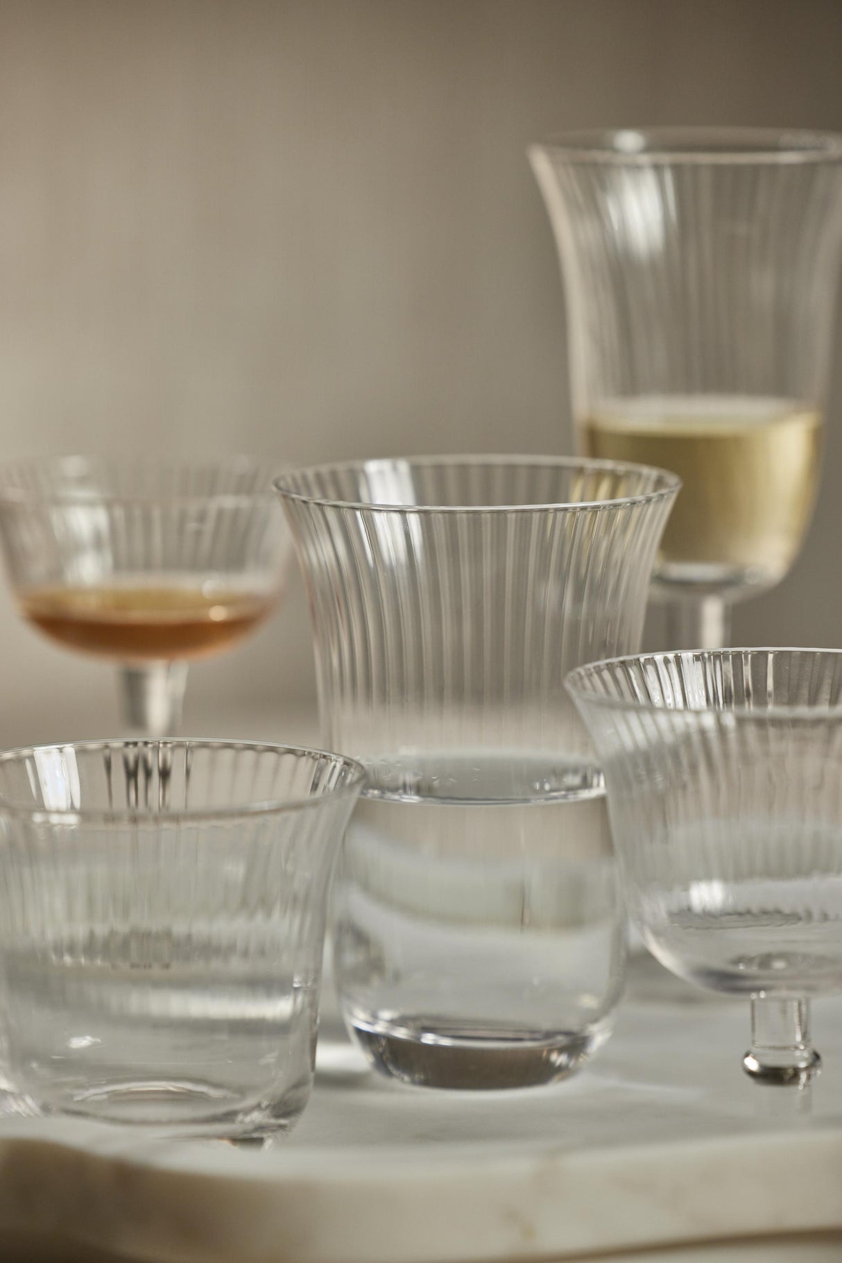 Zodax Kenley Clear Optic Cocktail / Desert Glasses, Set of 4